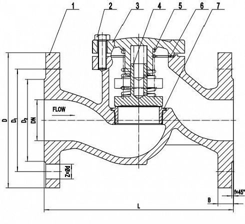 Zawór zwrotny grzybkowy